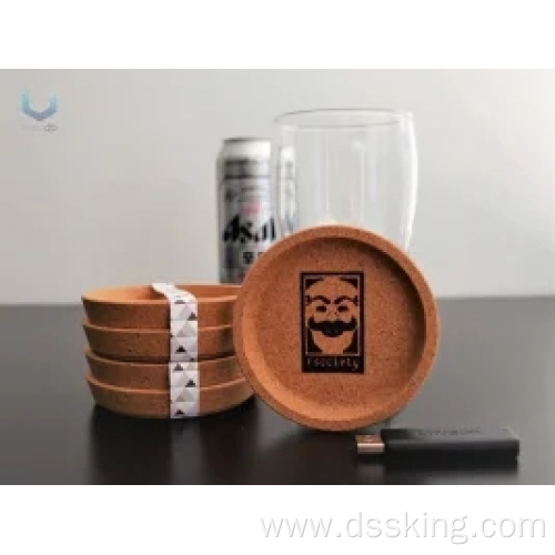 Wholesale Print Round Cork Wood Coasters Coffee Hot Beverages Coasters With Logo